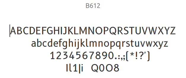 B612 font test text
